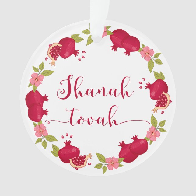 Shanah Tovah Nouvelle année Fleur de grenade Wreat (devant)