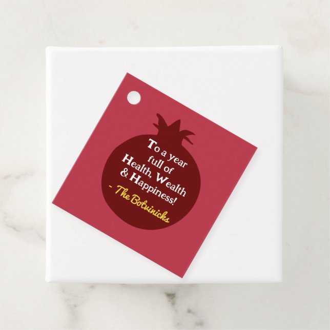 Shanah Tovah pomegranate Gift Tags - red (In Situ)