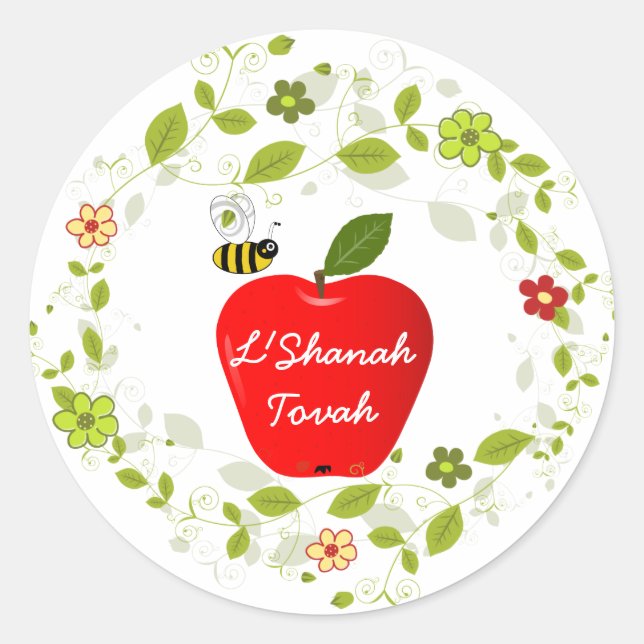 Shanah Tovah Rosh Hashanah Jewish New Year Classic Round Sticker (Front)