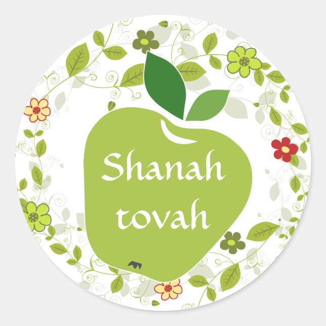 Shanah Tovah Rosh Hashanah Jewish New Year Classic Round Sticker (Front)