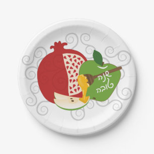 Shanah Tovah Rosh Hashanah Jewish New Year Paper Plate