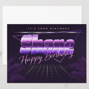 Shane Name First name lila retro card Birthday