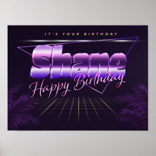 Shane Name First name lila retro Poster Birthday