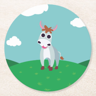 Shane the Donkey Round Paper Coaster
