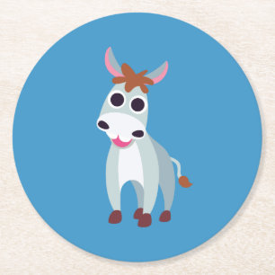 Shane the Donkey Round Paper Coaster