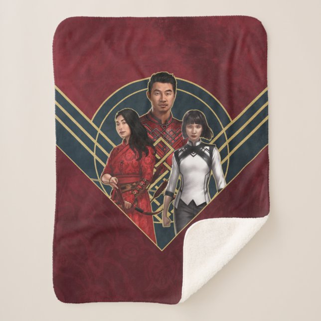 Shang-Chi, Katy, & Xialing Sherpa Blanket (Front)