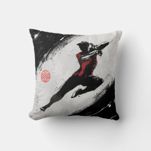 Shang-Chi Kick Illustration Throw Pillow
