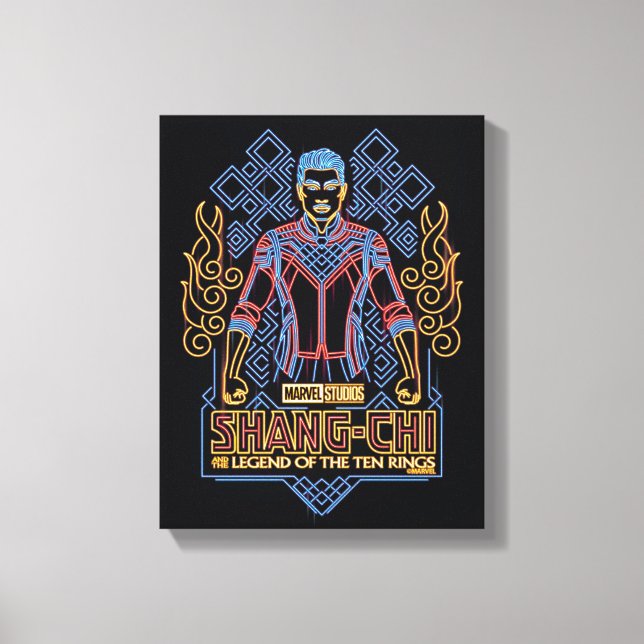 Shang-Chi Neon Light Graphic Canvas Print (Front)