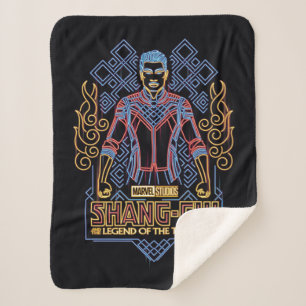 Shang-Chi Neon Light Graphic Sherpa Blanket