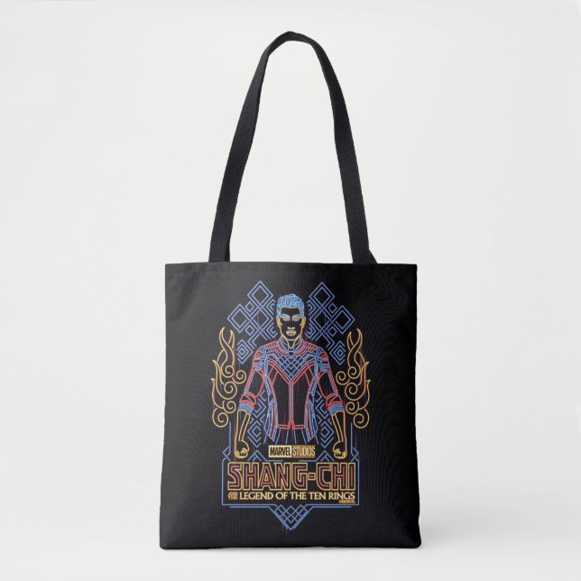 Shang-Chi Neon Light Graphic Tote Bag (Front)