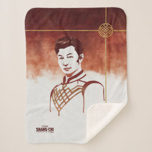 Shang-Chi Watercolor Portrait Sherpa Blanket