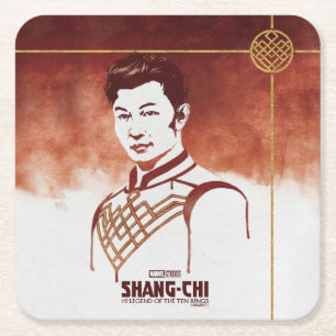 Shang-Chi Watercolor Portrait Square Paper Coaster