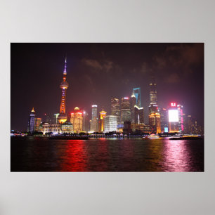 Shanghai by night China Poster
