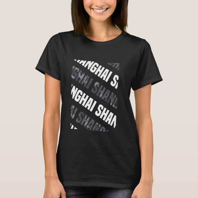 Shanghai Camo Pattern Grey Camouflage T-Shirt (Front)