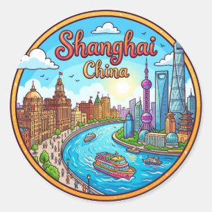 Shanghai, China China Classic Round Sticker