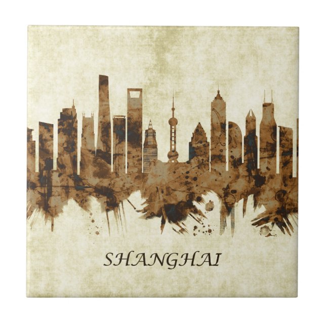 Shanghai China Cityscape Tile (Front)