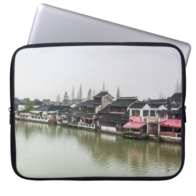 Shanghai, China, Mar 30, 2017, Wooden historic bui Laptop Sleeve (Front)
