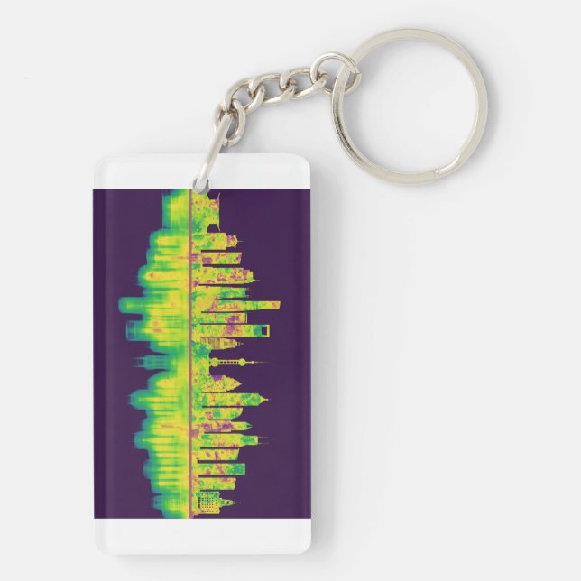 Shanghai China Skyline Keychain (Back)