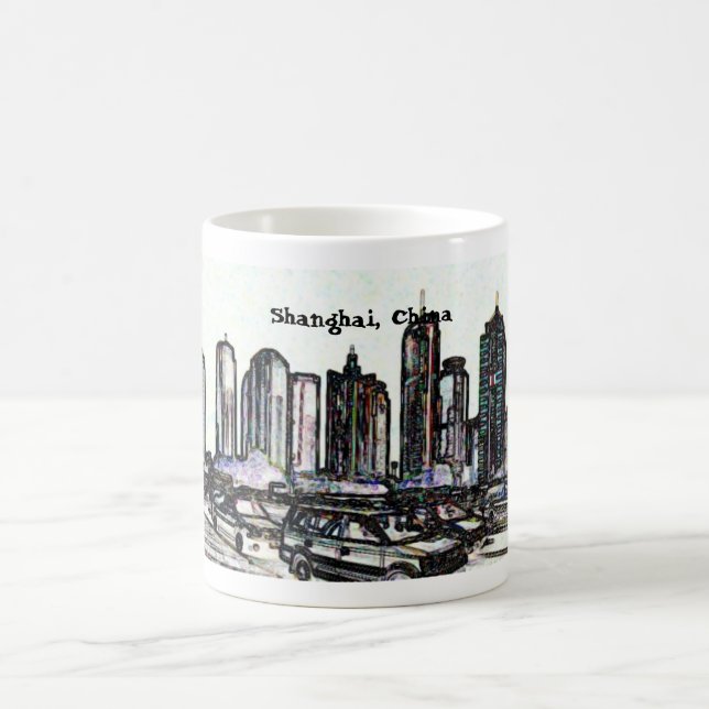 Shanghai China skyscraper panorama mug2 Coffee Mug (Center)