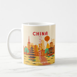 Shanghai China Travel Retro Poster Coffee Mug