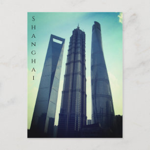 shanghai towers china postcard