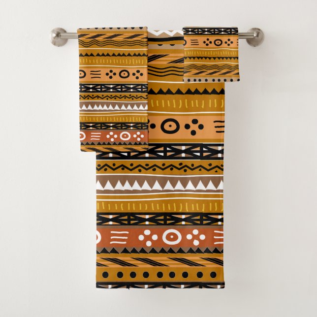 Shango Tribal Brown Bath Towel Set (Insitu)