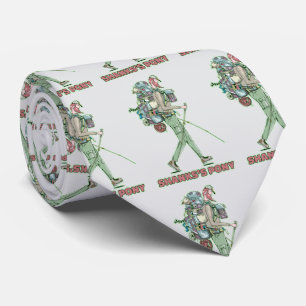 Shanks's pony funny hiker walking tie