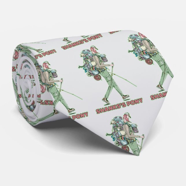 Shanks's pony funny hiker walking tie (Rolled)