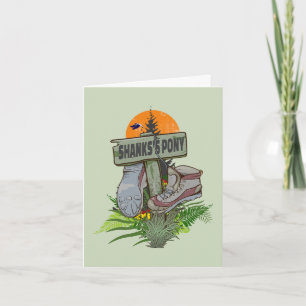 Shanks's pony old hiking boots card