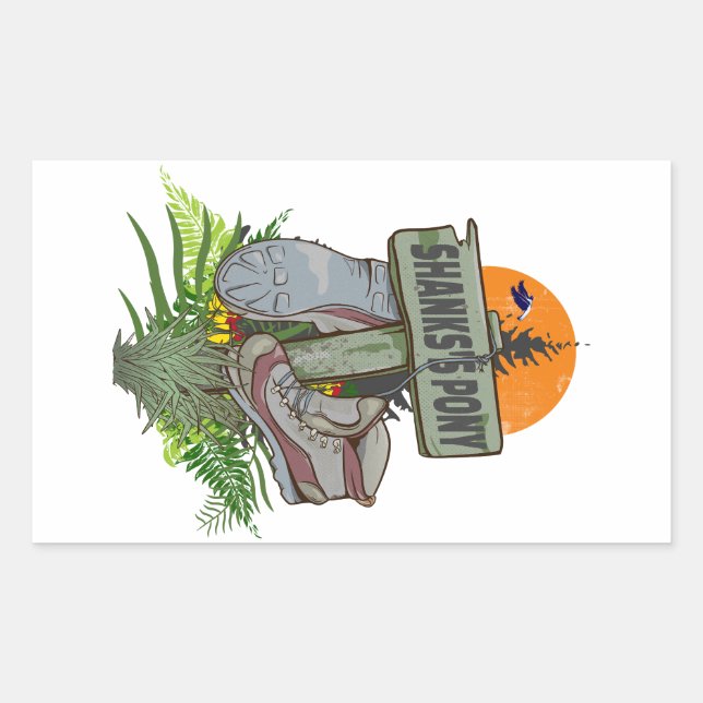 Shanks's pony old hiking boots sticker (Front)