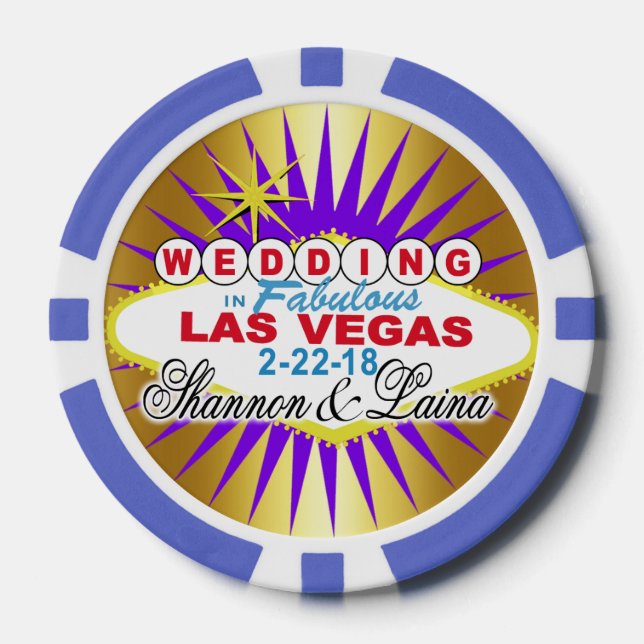 Shannon2 purple red wedding Vegas poker chip (Front)