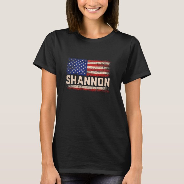 Shannon First Name Shirt Shannon Name American Fla (Front)