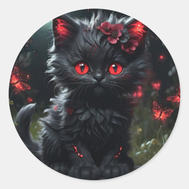 Shape: Classic Round Stickers like cat By Aman  (Front)