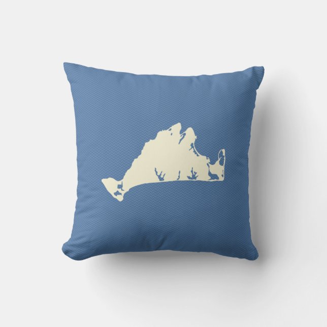 Shape of Martha's Vineyard reversible pillow (Front)