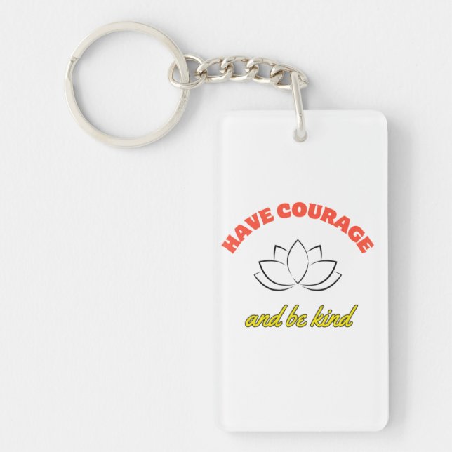 Shape: Rectangle (two sides) key Keychain (Front)