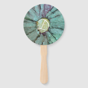 Shape: Round Hand Fan "Green-Yellow Flower"