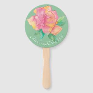 Shape: Round Hand Fan "Pink Flower"