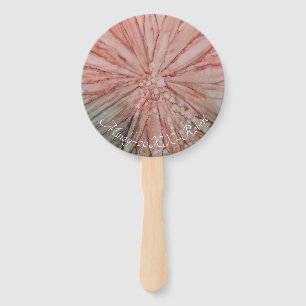 Shape: Round Hand Fan "Pinkish Flowers"
