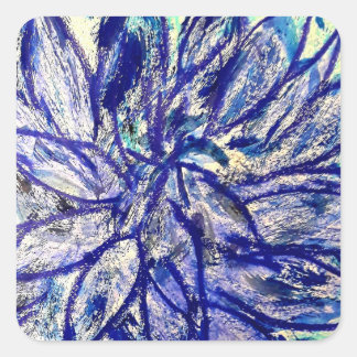 Shape Square Rare Blue Dalhia Square Sticker