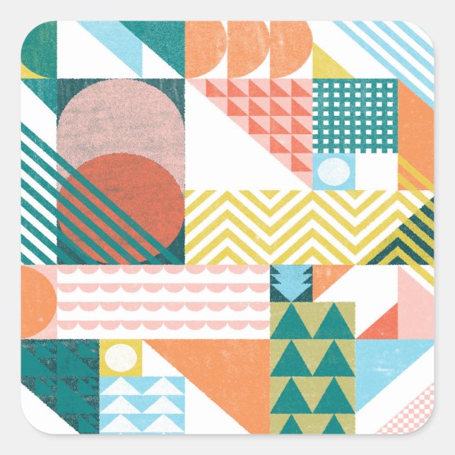 Shape World Pattern Square Sticker (Front)