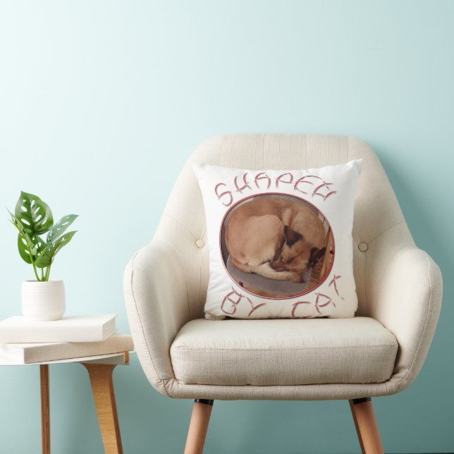Shaped by cat throw pillow (Chair)