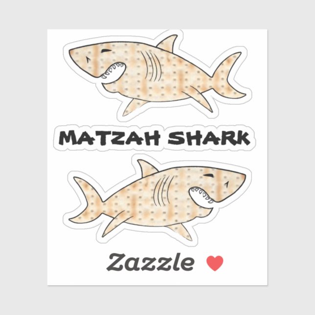 Shaped Stickers Matzah Shark (Sheet)
