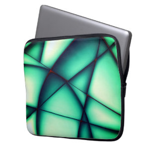 Shapeless cutouts raised, green to greenish beige  laptop sleeve