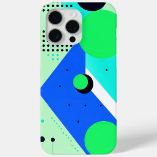Shapes and circles in green and blue iPhone 15 pro max case