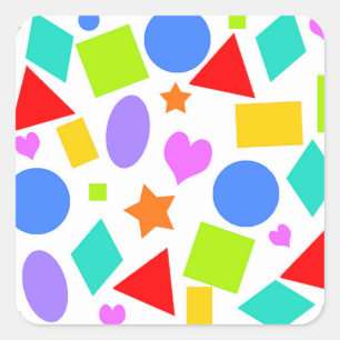 Shapes and Colours Square Sticker