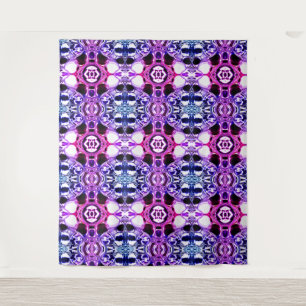 Shapes being misturred light blue or pink. tapestry