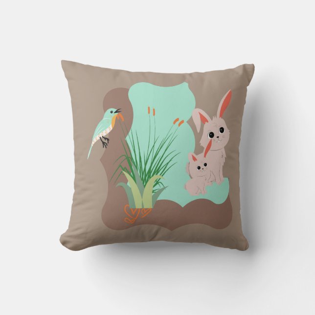 Shapes Design Throw Pillow (Front)