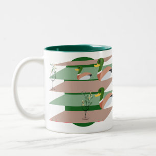 Shapes, ducks Two-Tone coffee mug