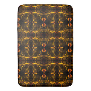 Shapes, 'gold strokes float' over dark background bath mat