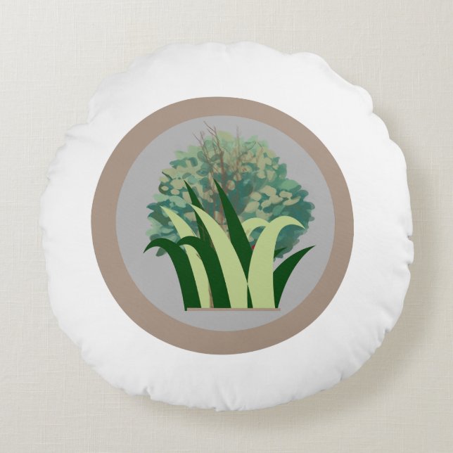 Shapes & gradients round pillow (Front)